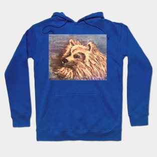 American Eskimo Dog Blue Backdrop Hoodie